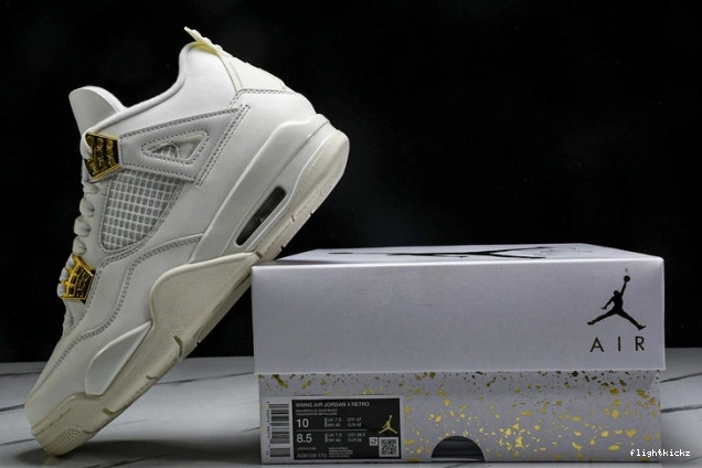 4 Retro Jordan Gold AQ9129-170 Metallic 0907
